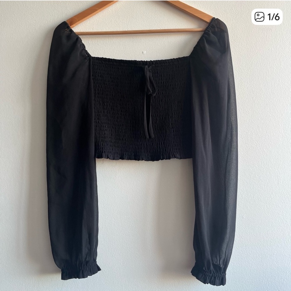 Wilfred Black Smocked Blouse